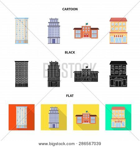 Vector Design Of Municipal And Center Sign. Set Of Municipal And Estate   Vector Icon For Stock.