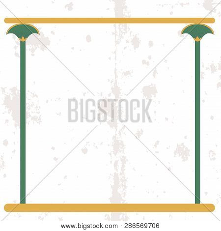 Ancient Egypt Background. Empty Frame With Cane Stems On Sand. Historical Background. Ancient People