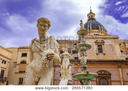 Dionysus Bacchus Wine Stone Statue With Grapes