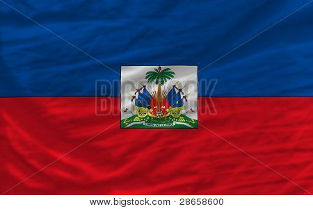Kompletní zamával národní vlajka Haiti pro pozadí