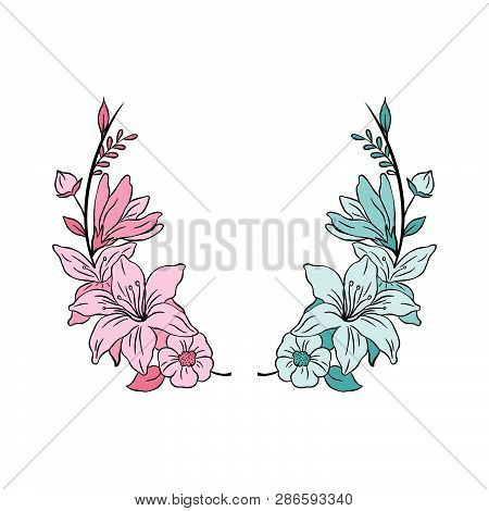 Graphical Flower Illustration. Black Flower, Contour Flower, Bloom Flower, Decorative Flower, Isolat