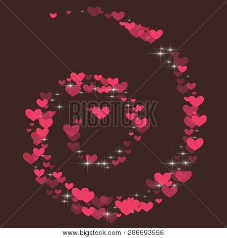 Cute Background With Hearts On A Brown Background.
