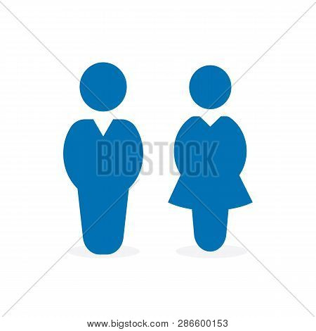 Man And Woman Icon Flat Vector Stock Illustration Isolated Sign Wc