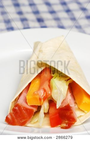 Sonka és sajt szendvicset Wrap