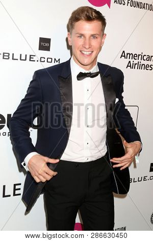 LOS ANGELES - FEB 24:  Lukas Sauer at the Elton John Oscar Viewing Party on the West Hollywood Park on February 24, 2019 in West Hollywood, CA