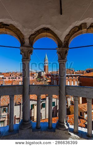 View from Palazzo Contarini del Bovolo in Venice Italy - architecture background