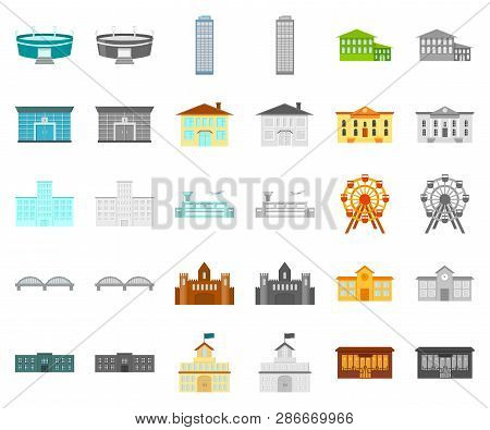 Building Repair Cartoon, Monochrom Icons In Set Collection For Design.building Material And Tools Ve