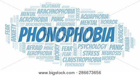 Phonophobia Word Cloud. Wordcloud Made With Text Only.