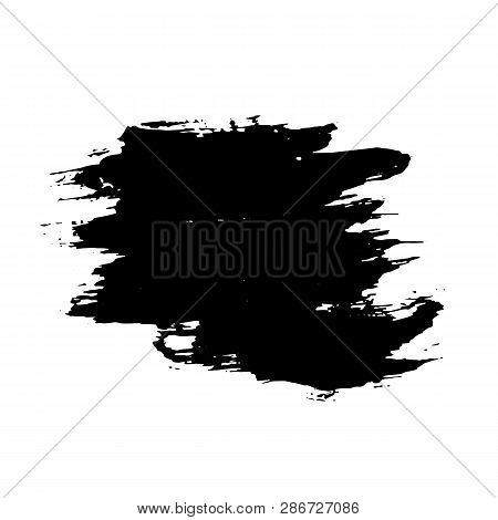 Ink Vector Dry Brush Frame. Vector Illustration. Grunge Hand Drawn Watercolor Texture. Space For Tex