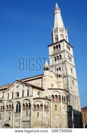 Cathedral Of Modena With The Ghirlandina Bell Tower, Italy