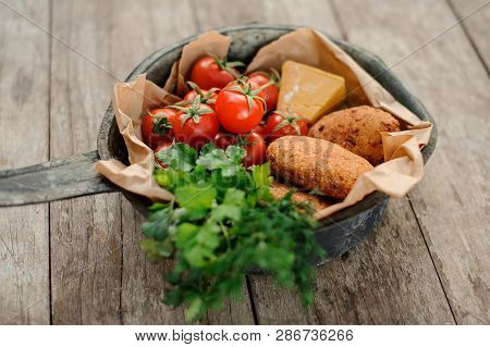 Delicious Traditional Georgian Dish Mchadi In The Metal Pot
