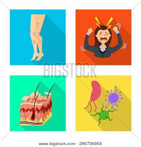 Vector Illustration Of Dermatology And Disease Logo. Set Of Dermatology And Medical  Vector Icon For
