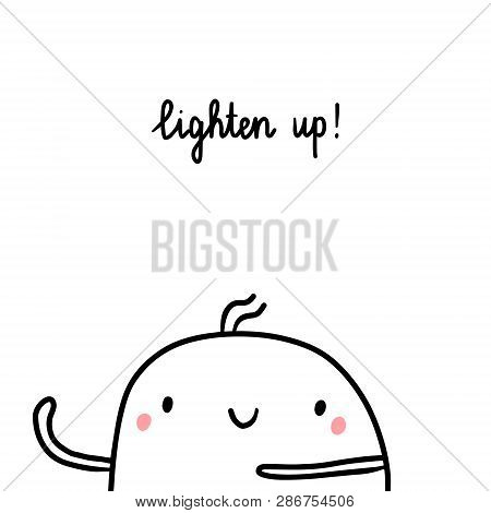 Lighten Up Hand Drawn Illustration With Cute Marshmallow