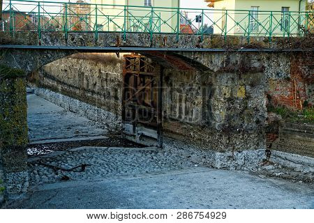Dried Up Water Canal, Global Warming Concept.