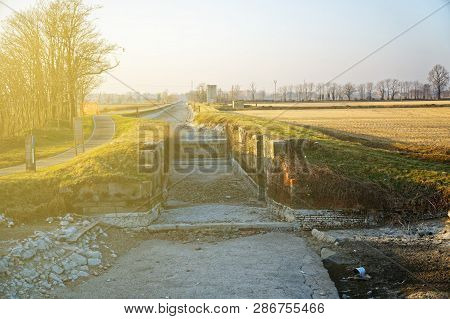 Dried Up Water Canal, Global Warming Concept.