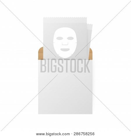 Facial Mask Cosmetics Packaging. Facial Mask Flat Icon. Medicine, Cosmetology And Health Care. Vecto