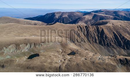 Geamanu De Jos Lake And Geamanu De Sus Lake In Fagaras Mountains, Romania