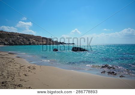 A Beautiful Sea View From Rhodes Island On Summer Days, Greece