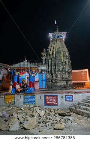 Ukhimath, Rudraprayag, Uttarakhand, India - October 30 2018 : Ukhimath, Sacrd Hindu Temple Under The
