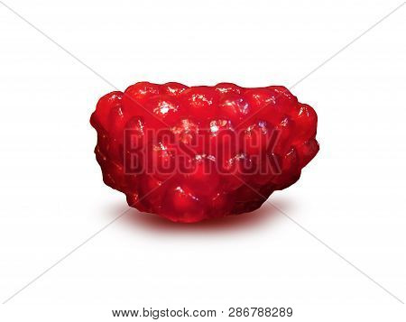 Ripe Red Granet Or Garnet. Fruits Of Red Ripe Pomegranate Isolate On The White Background. Vegetaria