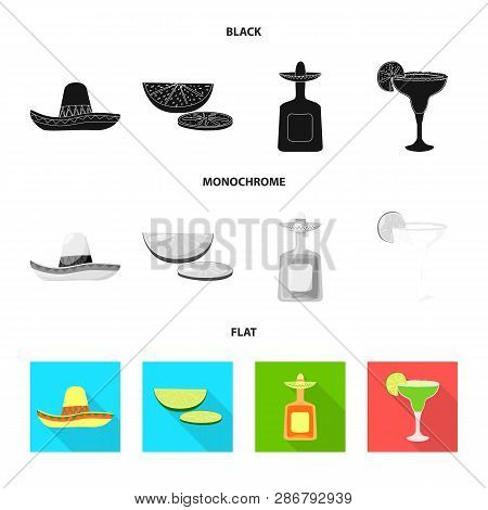 Vector Illustration Of Cafe And Latin Symbol. Set Of Cafe And National Stock Vector Illustration.