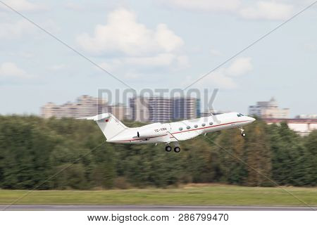 Tc-trh - G450 . The Plane Takes Off. Official Summer Spotting At Pulkovo Airport On August 15, 2018,