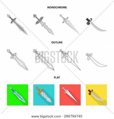 Vector Design Of Game  And Armor  Logo. Collection Of Game  And Blade  Stock Vector Illustration.