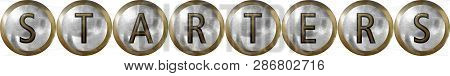 Starters,concept With Useful Headings And Signs For Restaurants And Hotels In Metal And Industrial D