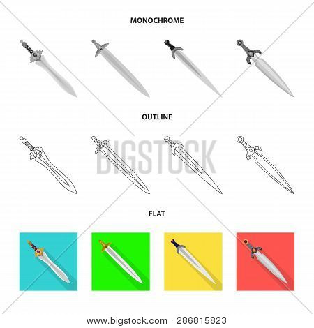 Vector Design Of Game  And Armor  Symbol. Collection Of Game  And Blade  Vector Icon For Stock.