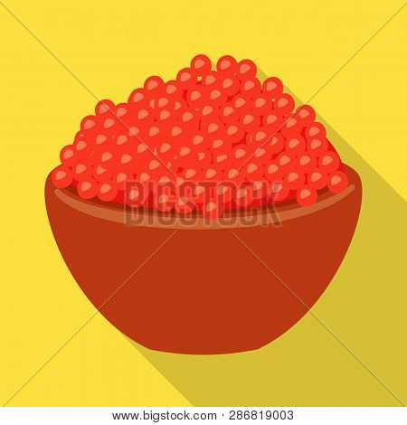 Vector Illustration Of Caviar  And Red Symbol. Set Of Caviar  And Fish  Stock Vector Illustration.