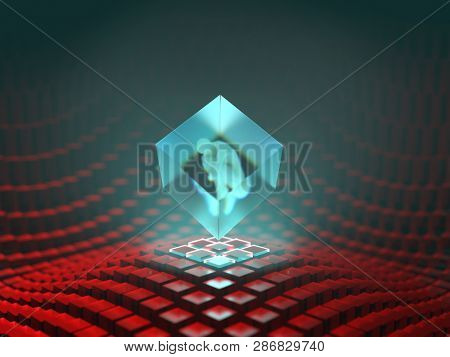 
artificial human body iside the magic crystal, 3d illustration