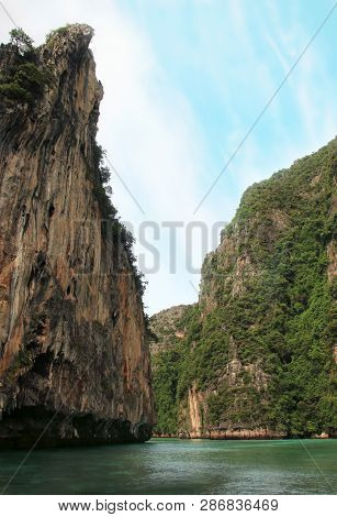 Koh Phi Phi Ley Island, Pileh Lagoon, The Andaman Sea, Thailand. Famous Tourist Destination