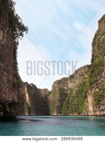 Koh Phi Phi Ley Island, Pileh Lagoon, The Andaman Sea, Thailand. Famous Tourist Destination