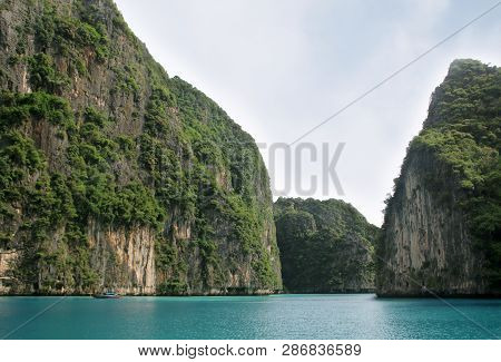 Koh Phi Phi Ley Island, Pileh Lagoon, The Andaman Sea, Thailand. Famous Tourist Destination