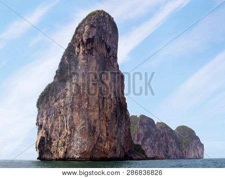 Koh Phi Phi Ley Island, Pileh Lagoon, The Andaman Sea, Thailand. A Famous Tourist Destination