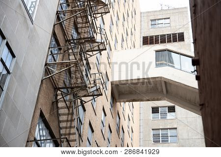 Skybridge Over A City Street On A N Overcast Day