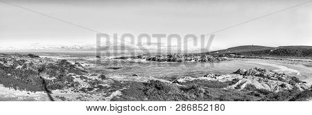 A Panoramic View Of Tietiesbaai At Cape Columbine Near Paternoster. Monochrome