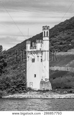 Maeuseturm In Bingen, Germany In The Rhine Valley