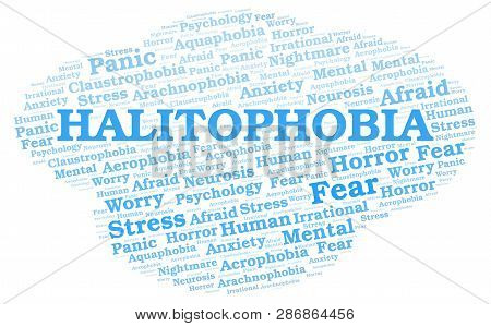 Halitophobia Word Cloud. Wordcloud Made With Text Only.