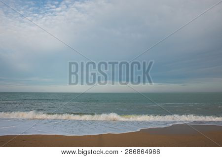 Famous Beach Of Numana In The Marche Region, Italy