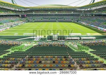 Lisboa, Portugal - April 2018: View On Jose Alvalado Stadium - Fc Sporting Arena
