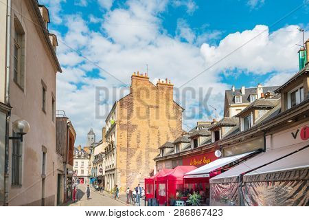 RENNES, FRANCE - April 28, 2018: Street view of downtown in Rennes, France