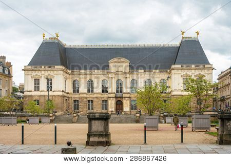 RENNES, FRANCE - April 28, 2018: The Palace of the Parliament of Brittany,Rennes, France