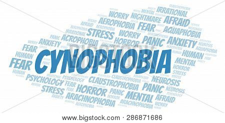 Cynophobia Word Cloud. Wordcloud Made With Text Only.
