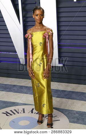 BEVERLY HILLS - FEB 24: Letitia Wright at the 2019 Vanity Fair Oscar Party at The Wallis Annenberg Center for the Performing Arts on February 24, 2019 in Beverly Hills, CA