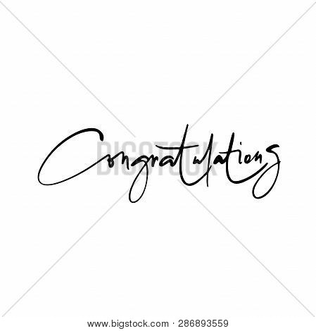 Creative Hand Drawn Lettering Congratulations. Ink Illustration. Modern Brush Calligraphy.