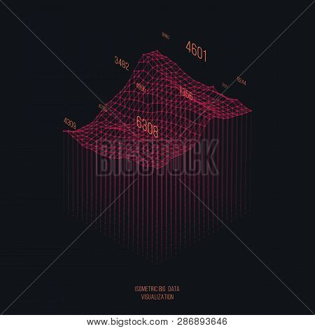 Big Data Visualization .trendy Infographic Template. Data Analysis Expressed By 3d Isometric Landsca