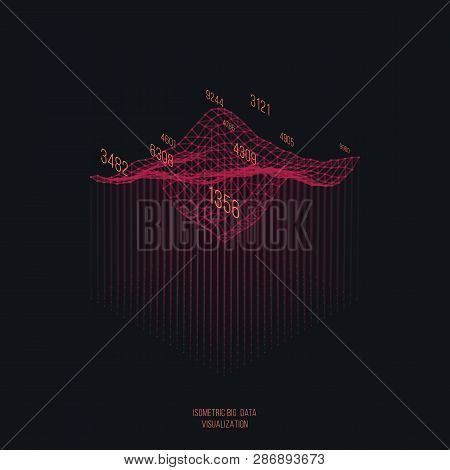 Big Data Visualization .trendy Infographic Template. Data Analysis Expressed By 3d Isometric Landsca