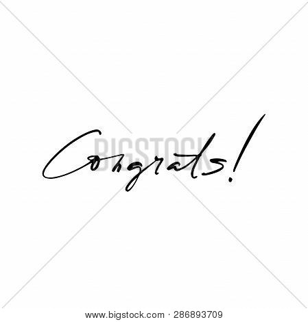Creative Hand Drawn Lettering Congratulations. Ink Illustration. Modern Brush Calligraphy.