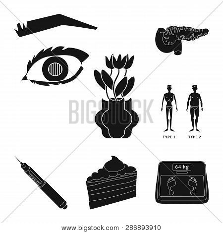 Isolated Object Of Healthcare And Medicine Symbol. Set Of Healthcare And Diabetes Vector Icon For St